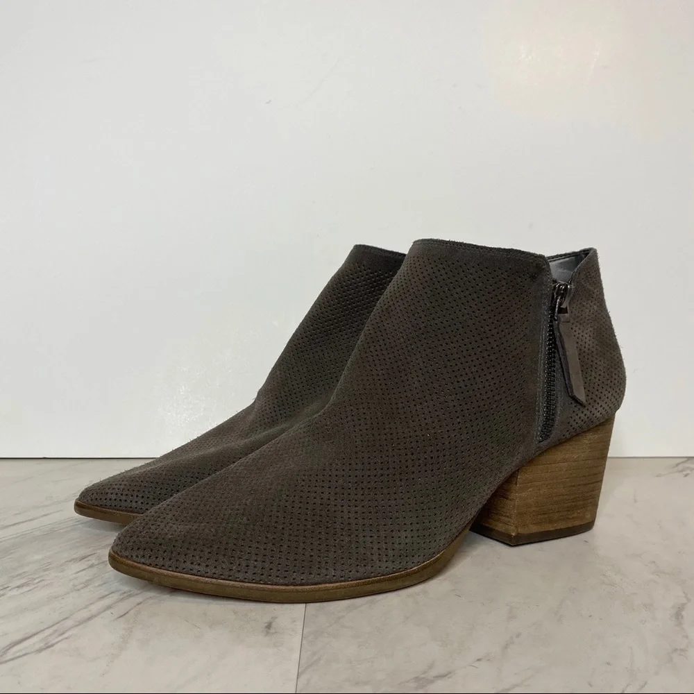 Vince Camuto Nethera Perforated Suede Gray Boot 11M - Picture 16 of 16